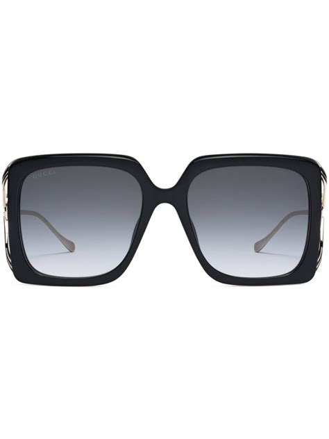 gucci web oversized metal sunglasses|gucci oversize rectangular sunglasses.